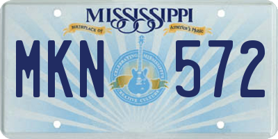MS license plate MKN572