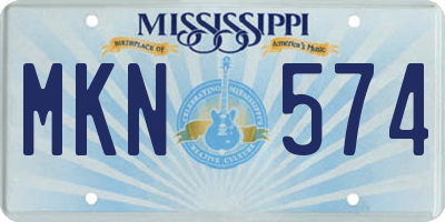 MS license plate MKN574