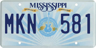 MS license plate MKN581