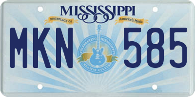MS license plate MKN585