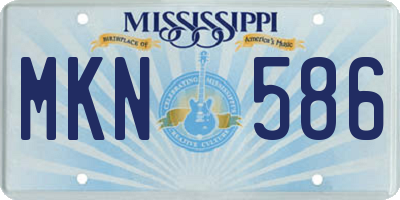 MS license plate MKN586