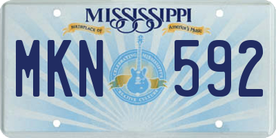 MS license plate MKN592