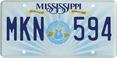 MS license plate MKN594
