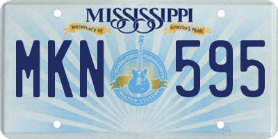 MS license plate MKN595