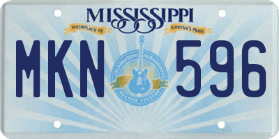 MS license plate MKN596