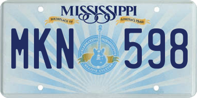 MS license plate MKN598
