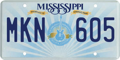 MS license plate MKN605