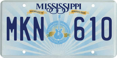 MS license plate MKN610