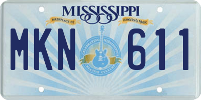 MS license plate MKN611