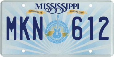 MS license plate MKN612