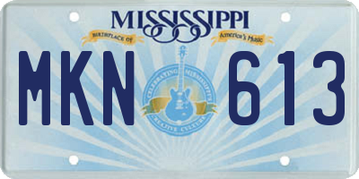 MS license plate MKN613