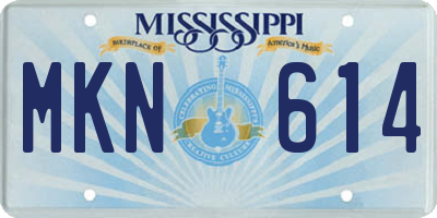 MS license plate MKN614