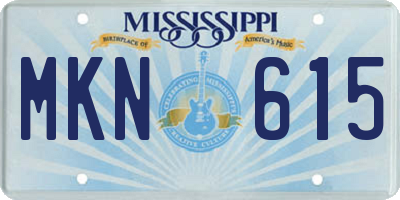 MS license plate MKN615