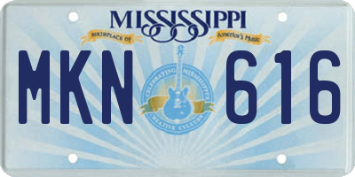 MS license plate MKN616