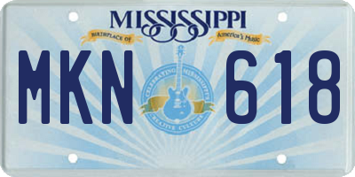 MS license plate MKN618