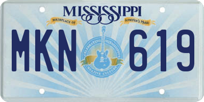 MS license plate MKN619