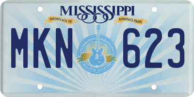 MS license plate MKN623