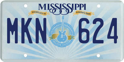 MS license plate MKN624