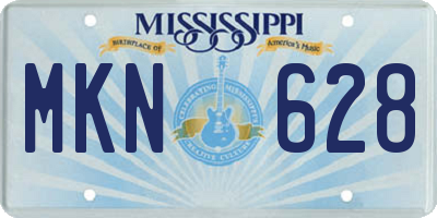 MS license plate MKN628