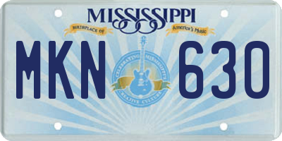 MS license plate MKN630
