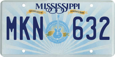 MS license plate MKN632