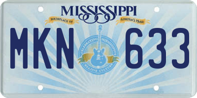 MS license plate MKN633