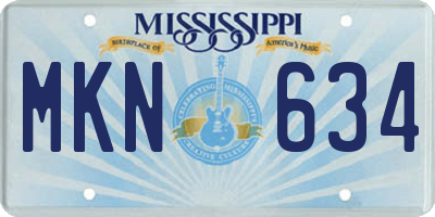 MS license plate MKN634