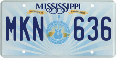 MS license plate MKN636