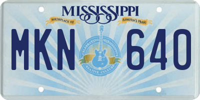 MS license plate MKN640