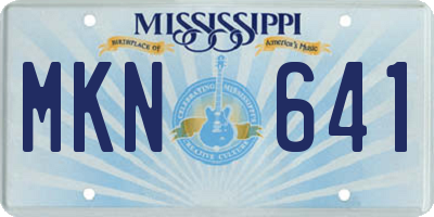MS license plate MKN641