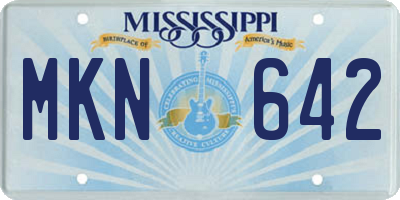 MS license plate MKN642