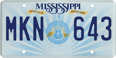 MS license plate MKN643