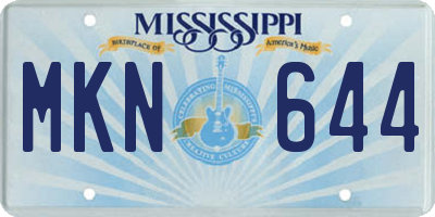 MS license plate MKN644
