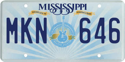 MS license plate MKN646