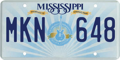 MS license plate MKN648