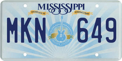 MS license plate MKN649