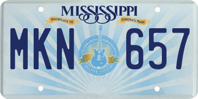 MS license plate MKN657