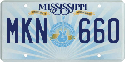 MS license plate MKN660