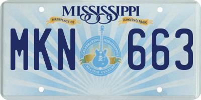 MS license plate MKN663