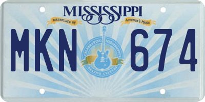 MS license plate MKN674