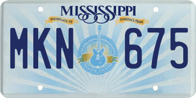 MS license plate MKN675