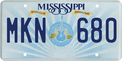 MS license plate MKN680