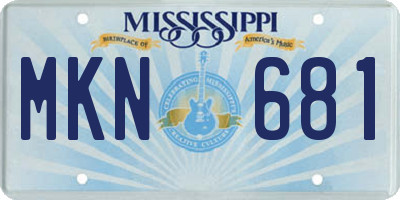 MS license plate MKN681