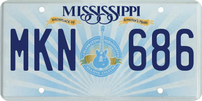 MS license plate MKN686