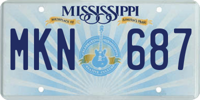 MS license plate MKN687
