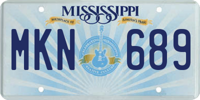 MS license plate MKN689