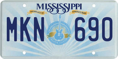 MS license plate MKN690