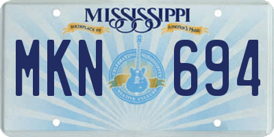 MS license plate MKN694