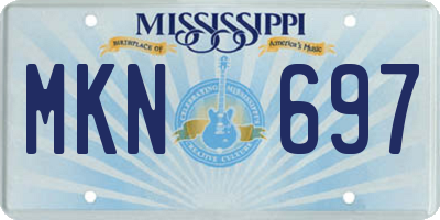 MS license plate MKN697