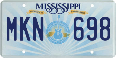 MS license plate MKN698